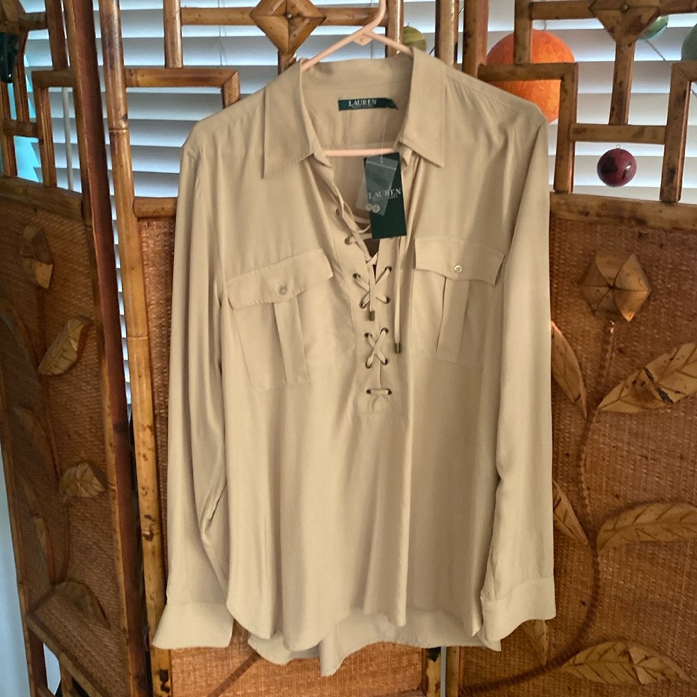 Ralph Lauren long sleeve blouse. Size L
